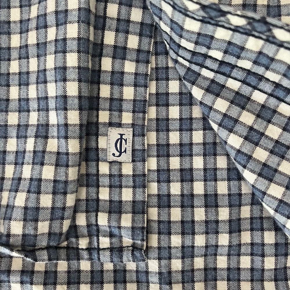 James Campbell Pearl Snap Navy Plaid Flannel Shirt - Medium- Western Outdoor - Picture 4 of 10